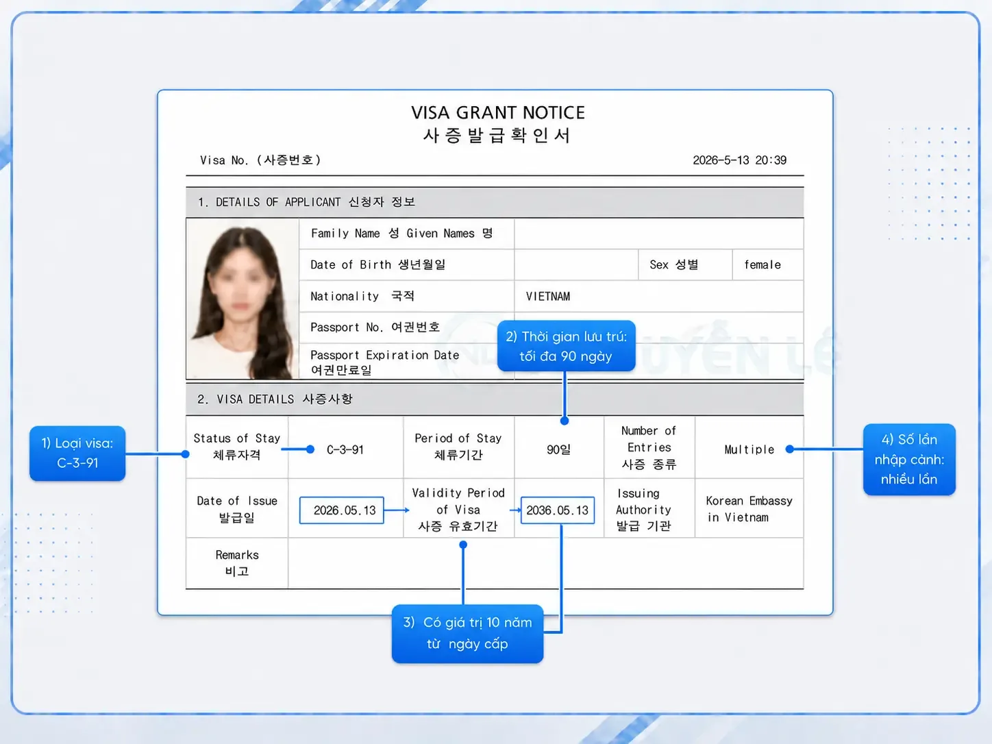 mẫu visa hàn quốc c-3-91