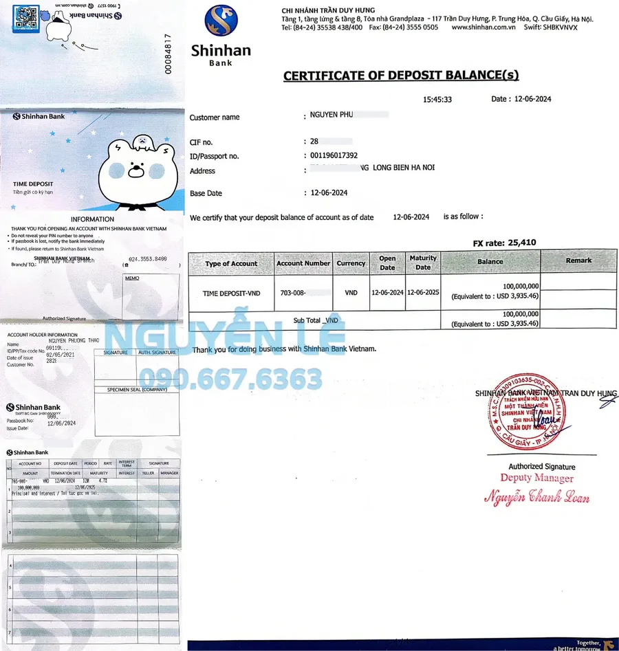 sổ tiết kiệm Shinhan Bank